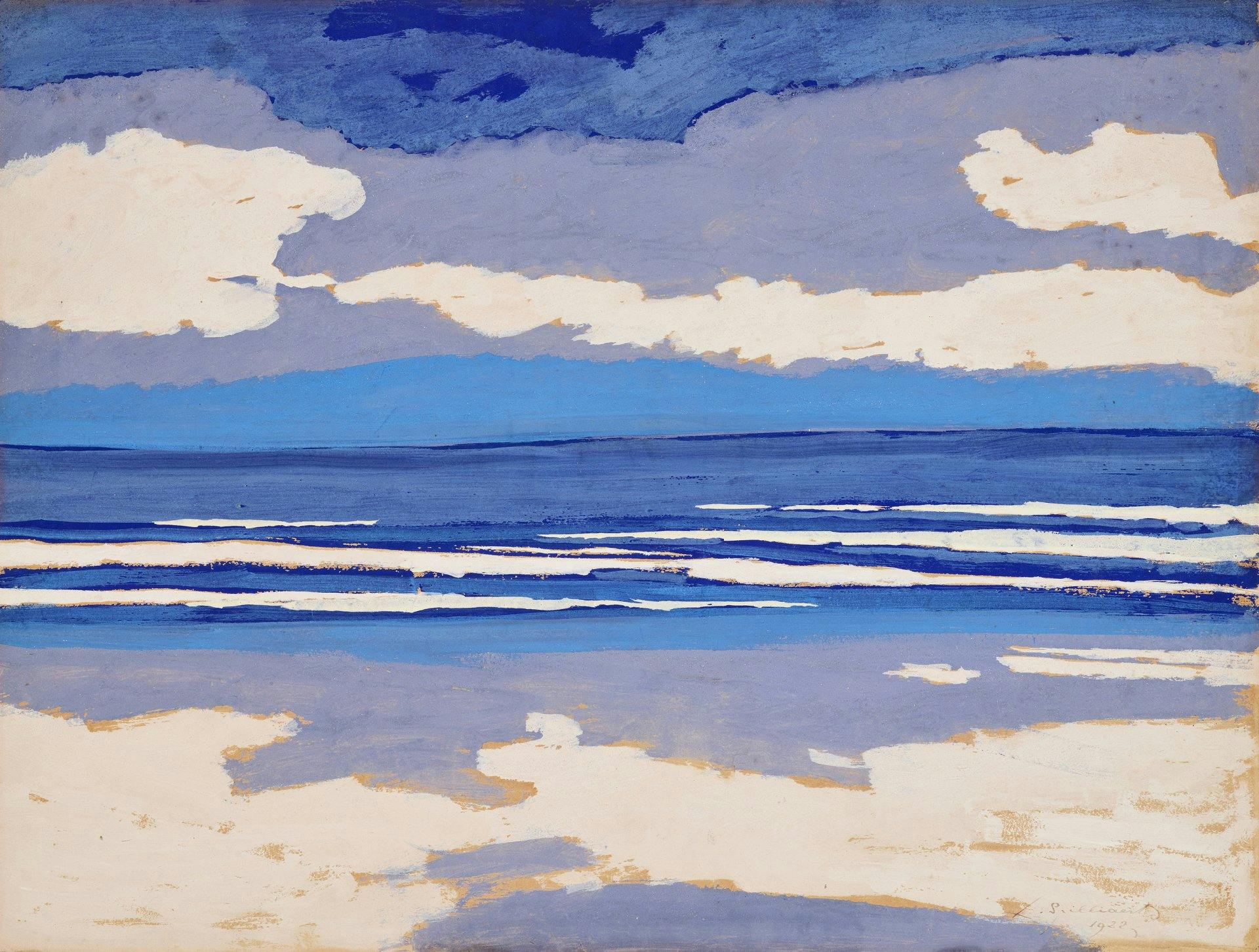 La côte belge de la mer du Nord a inspiré l'artiste et lui a fourni des motifs variés.