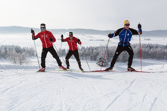 Langlaufpisten im Neuenburger Jura.