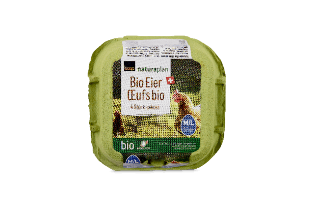Egg-xcuse me! Naturaplan Bio Eier aus Freilandhaltung 53 g+, 3.55 Franken / 4 Stk., bei Coop