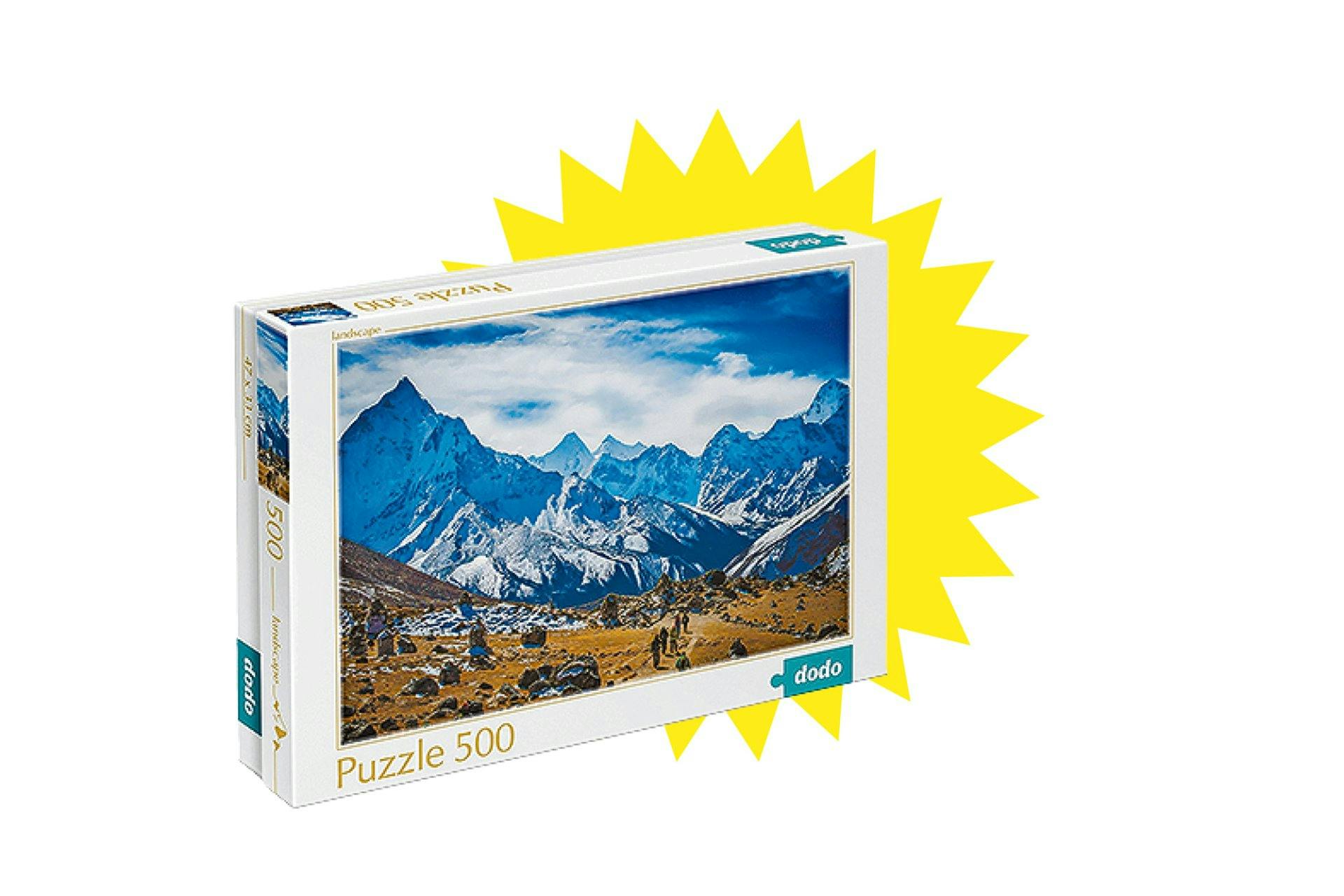 En prenant son temps: puzzle Mount Everest Nepal Dodo, 500 pièces, 6.45 francs, chez microspot.ch.