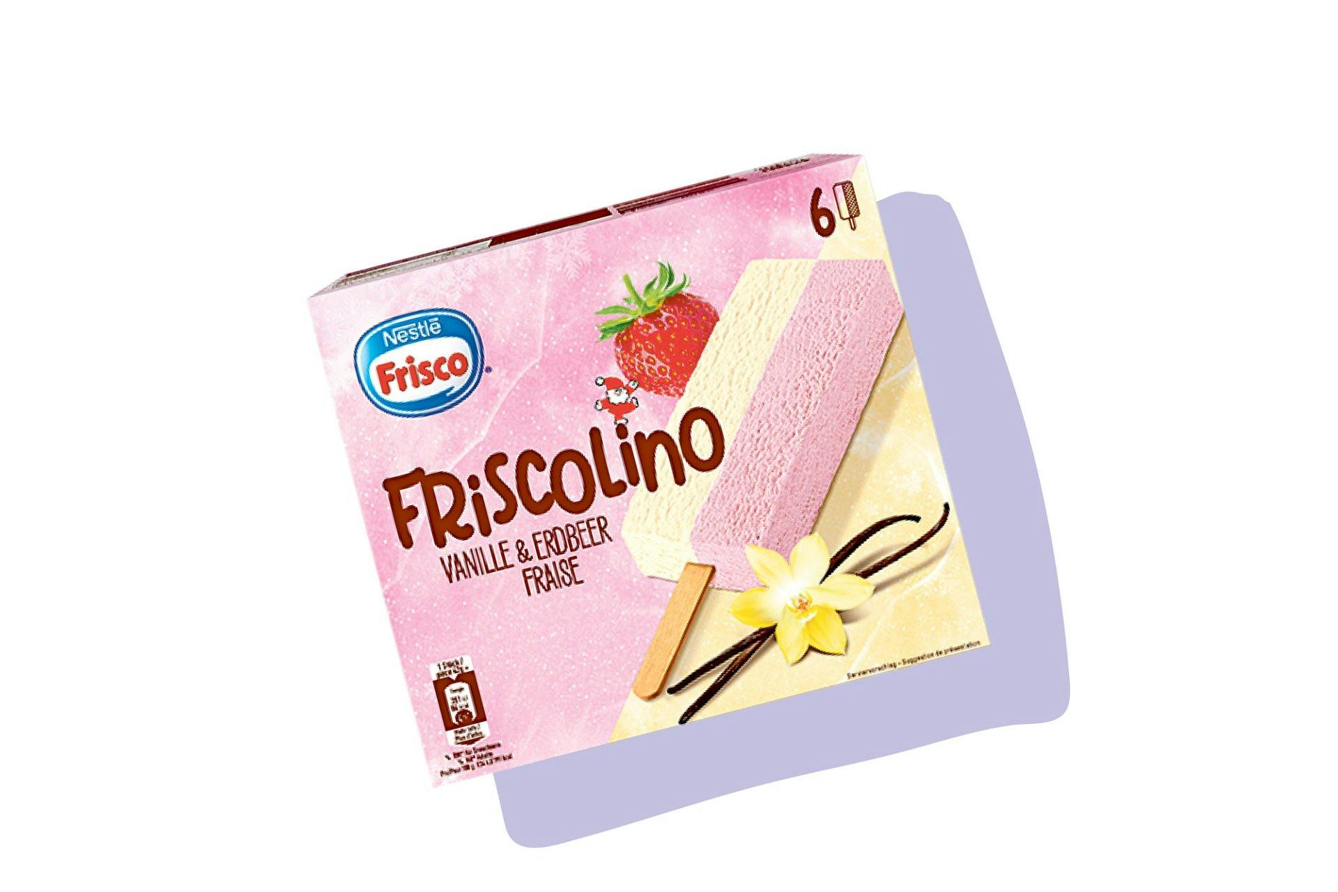 Duo intemporel: Frisco glace Friscolino Vanille & fraise, 7.95 francs/6 p., Coop