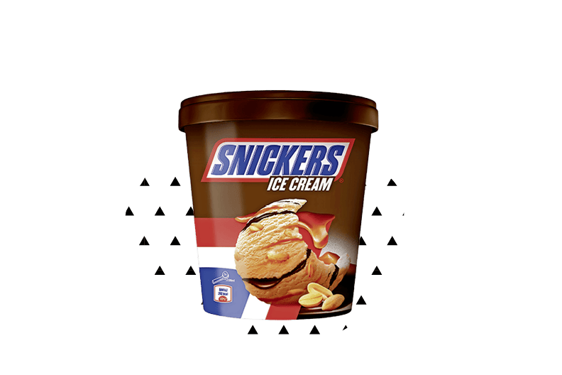 Sneakers? Snickers! Snickers Glace Tub, Fr. 9.95/450 ml, in ausgewählten Coop-Supermärkten.