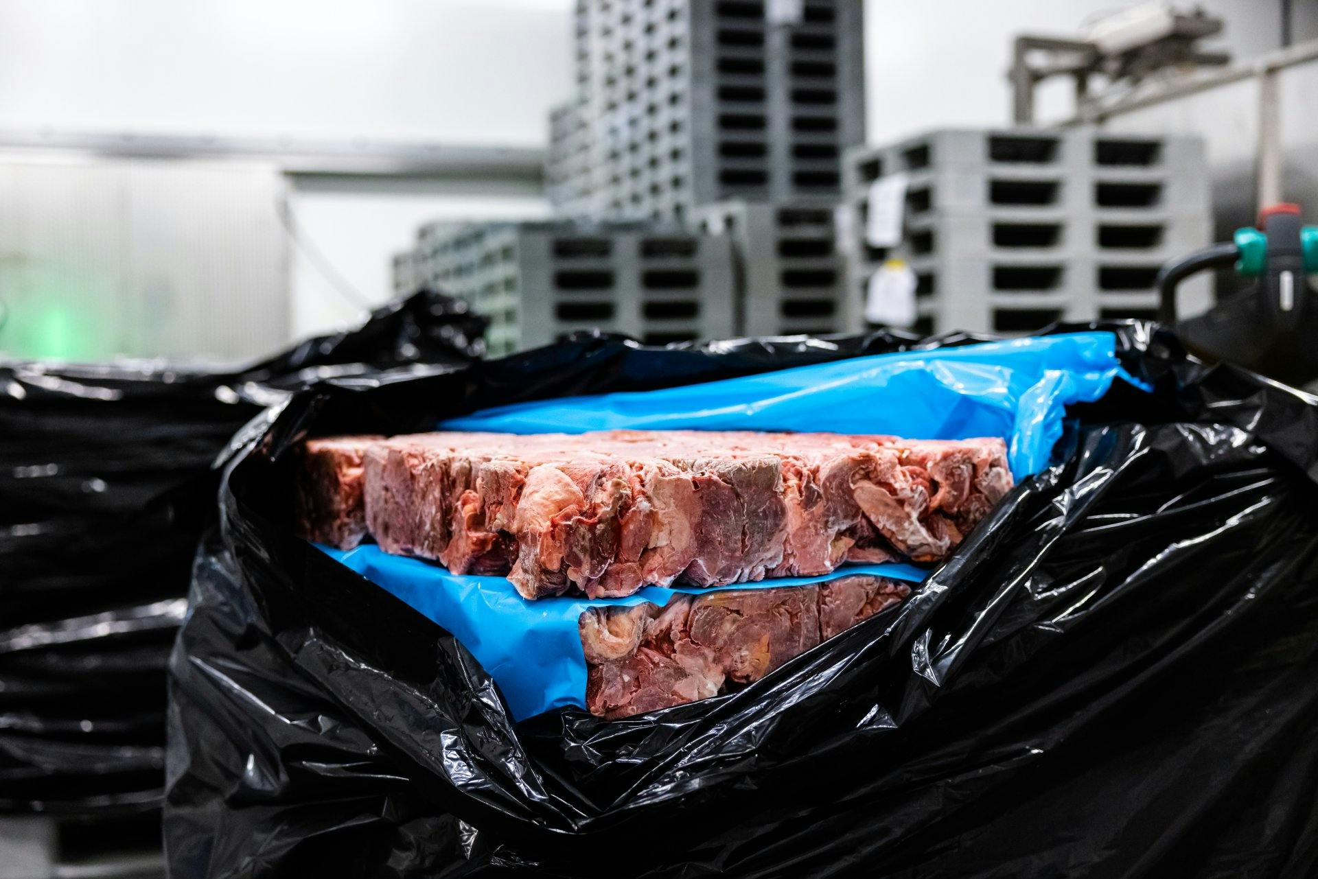 Das hochwertige Fleisch wird vor Ort verpackt und verladen.