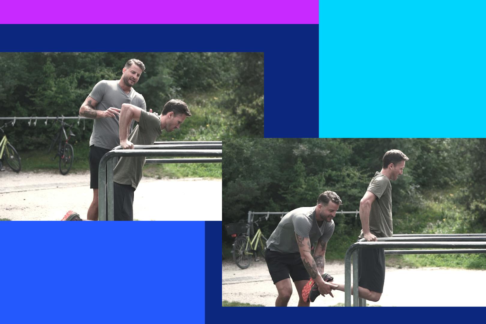 La muscolatura di spalle, petto e braccia nonché i tricipiti possono essere allenati con i Dips. L’appoggio con le braccia non deve essere troppo ampi...