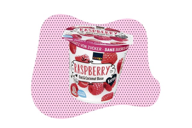 Süsses Früchtchen: Hafer- & Kokoserzeugnis von Karma, mit Himbeer ohne Zuckerzusatz, 1.85 Franken / 150 g, bei Coop.