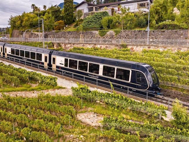 Auf einer Genussreise von Interlaken nach Montreux: im GoldenPass Express.
