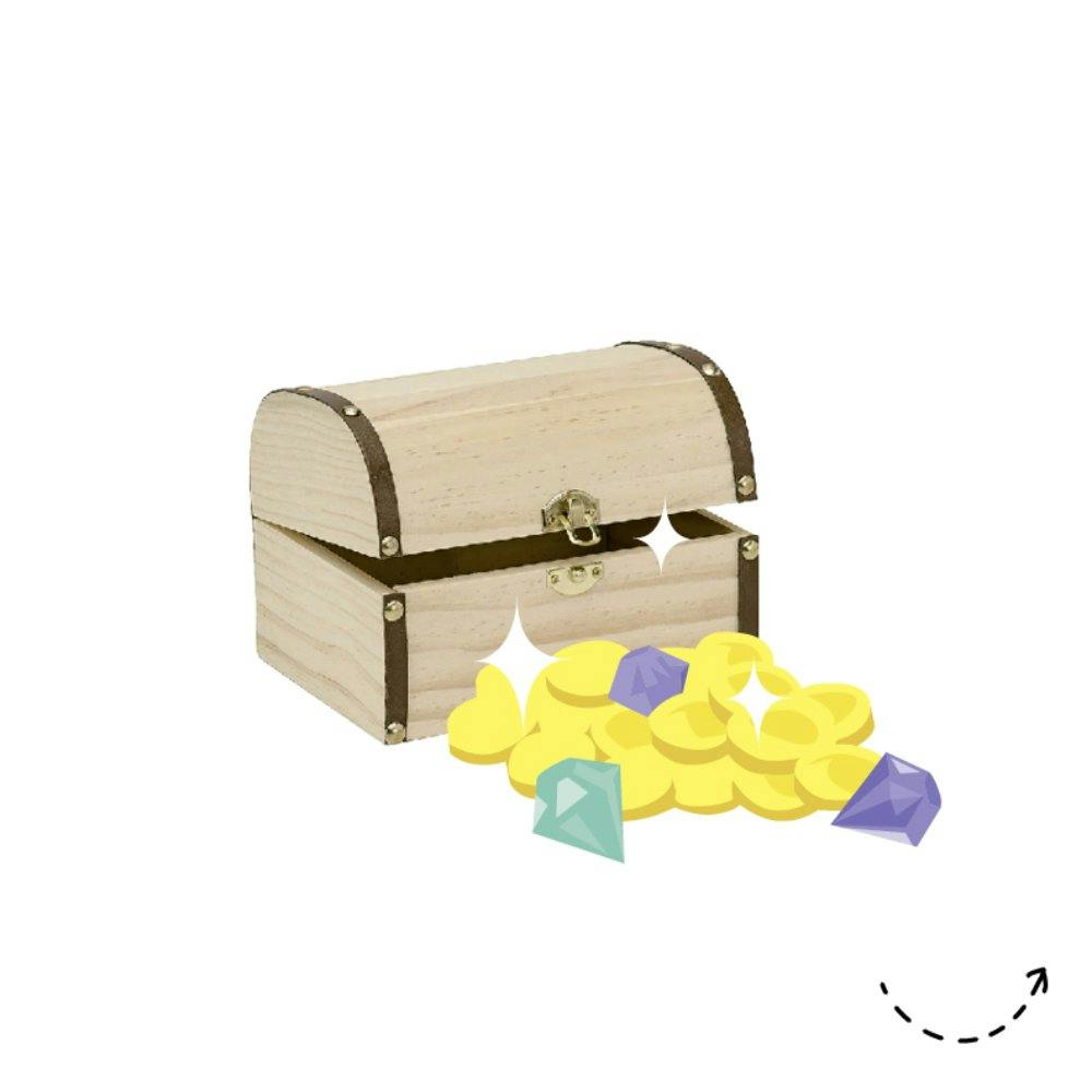 Der verlorene Schatz: Glorex Schatztruhe Holz,180 × 130 × 125 mm, 16.95 Franken, bei Jumbo.