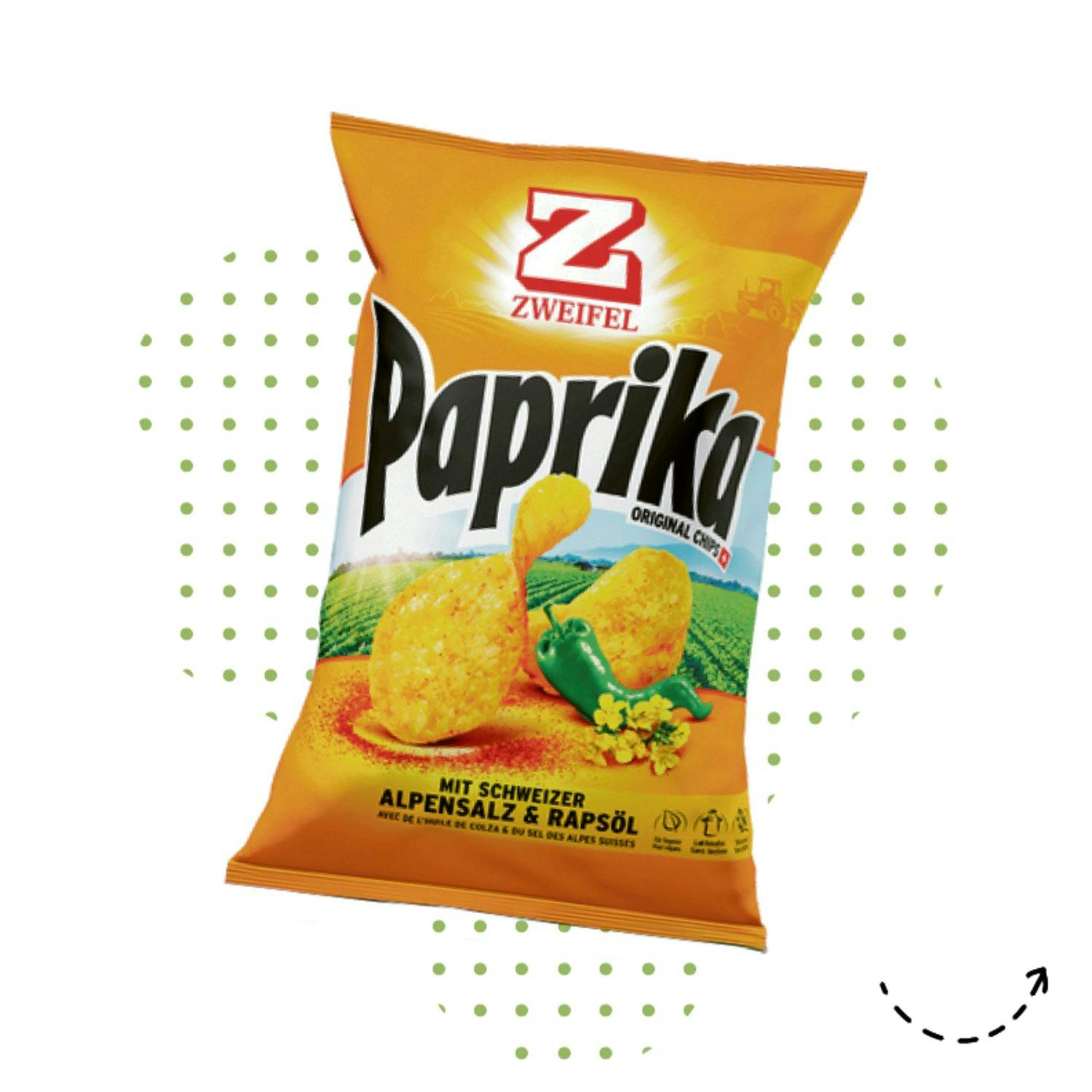 Quelle buone: Zweifel Chips Paprika, 5 fr. 95 / 280 g, da Coop.