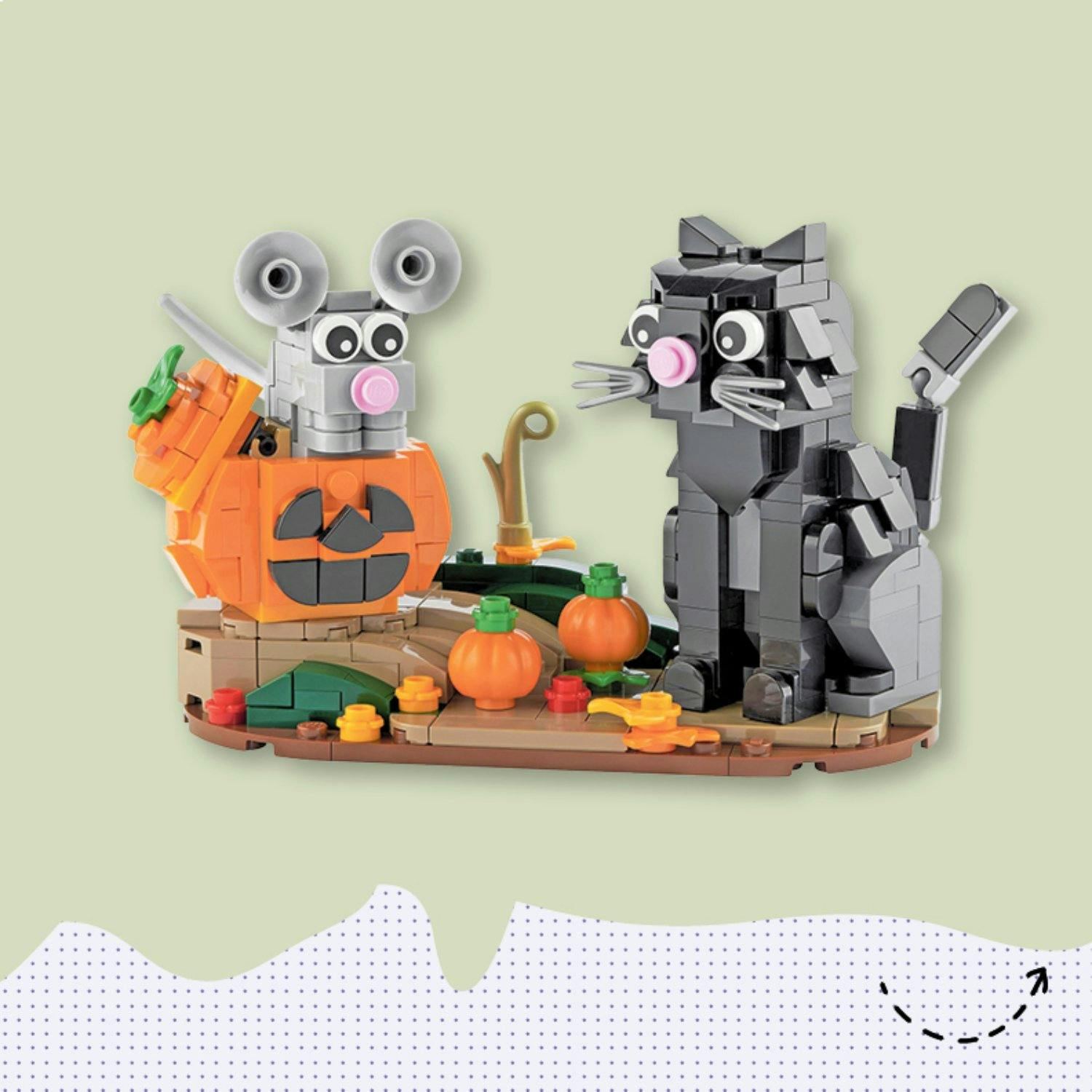 Gemeinsam feiern: Lego-Icons Katz und Maus an Halloween, 16.95 Franken, bei Interdiscount.