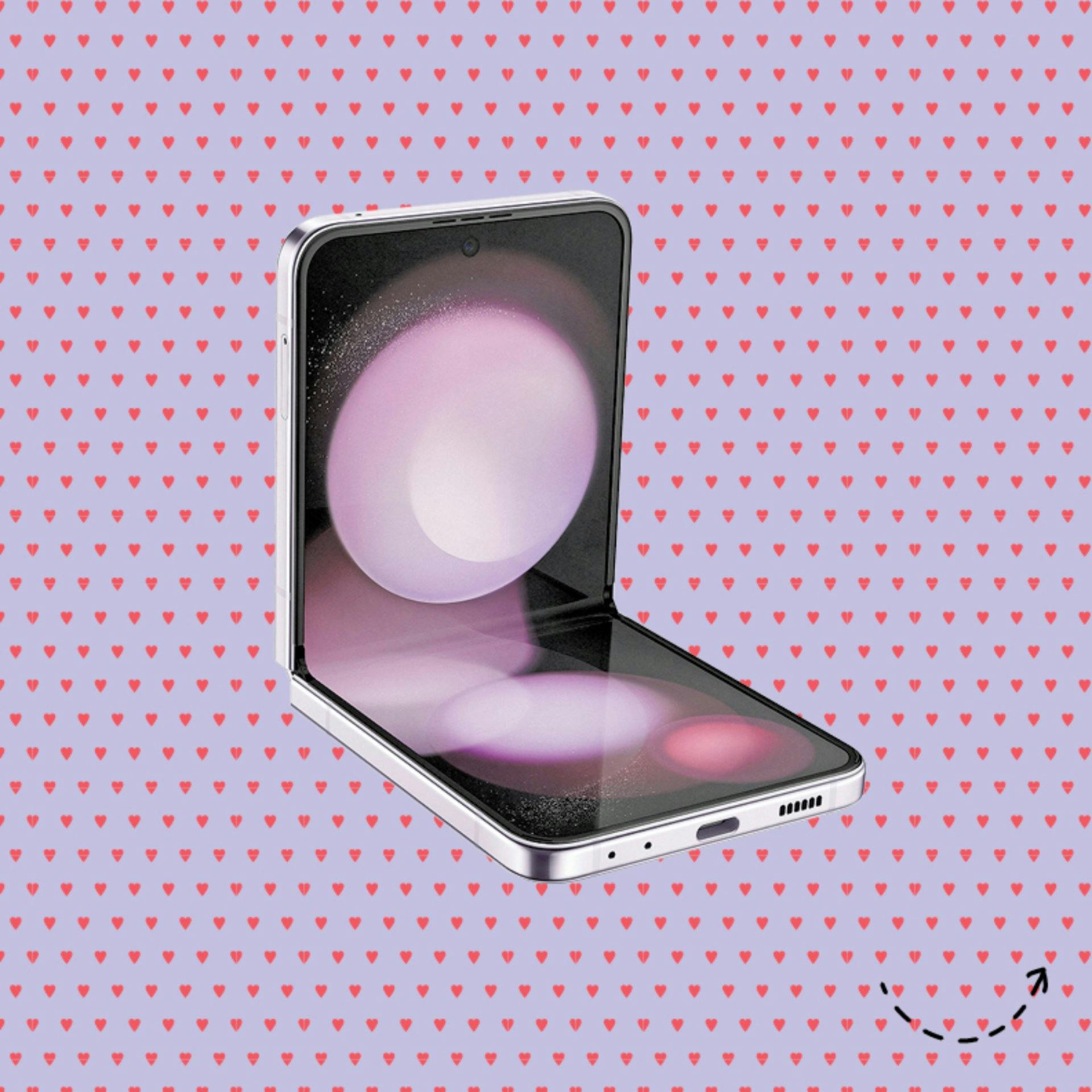 Clicca sul cuoricino: Samsung Galaxy Z Flip5, 256 GB, lavanda, 1049 franchi, da Fust.