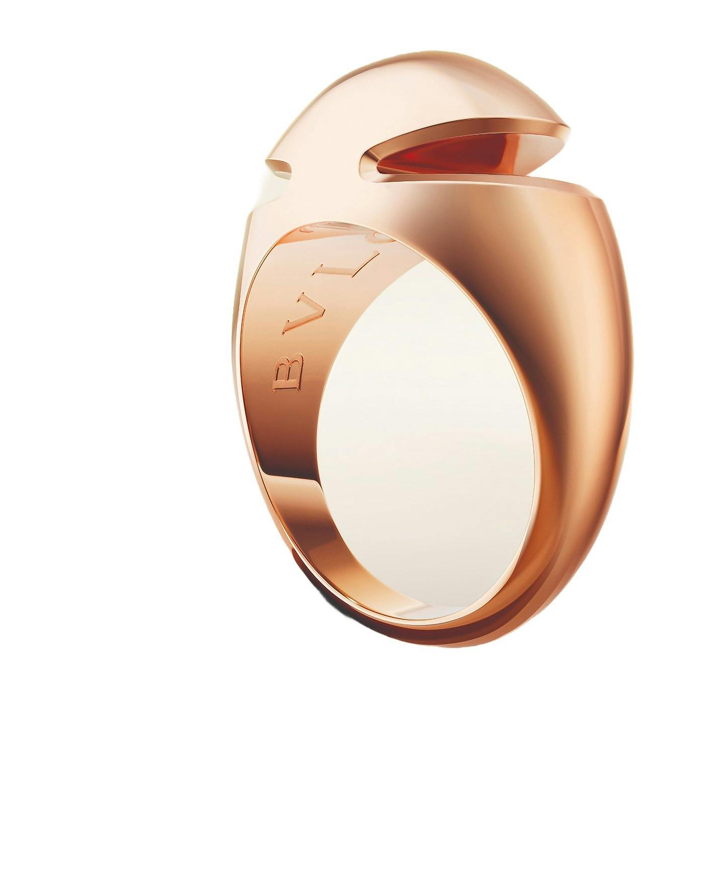 Fingerring aus Roségold, Cabochon, von Bulgari.