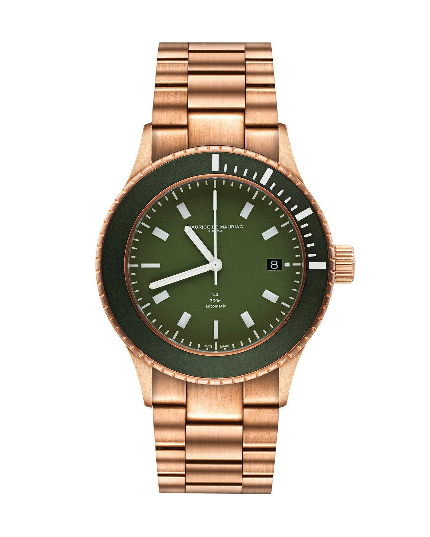Taucheruhr L2 Full Bronze Deep Green, von Maurice de Mauriac.