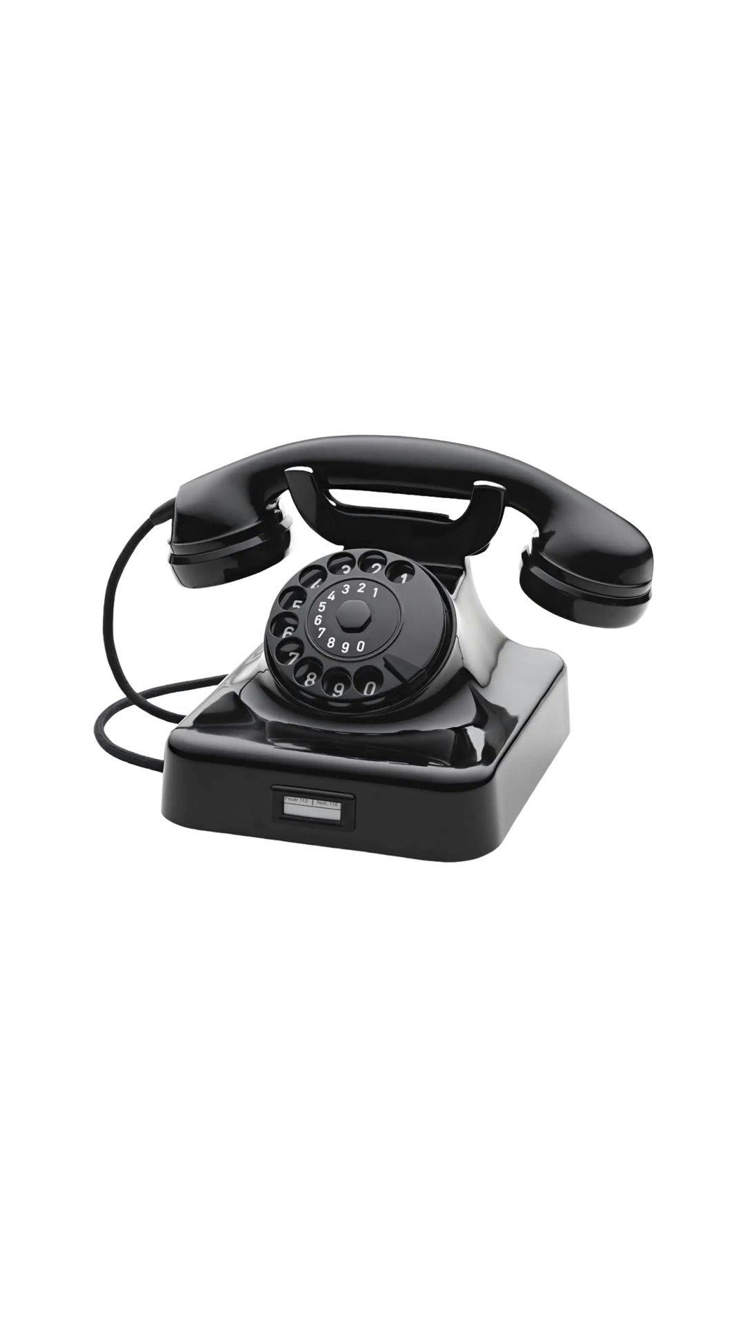 1950er-Bakelit-Telefon mitInternet-Telefonie-Technik, W 48, von Friedrich ReinerTelekommunikation.