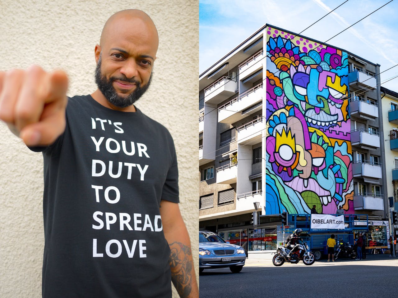 In Zürich geboren und aufgewachsen, startete der Künstler Oibel1 vor über 20 Jahren als Sprayer und bewegt sich mittlerweile als visueller Künstler in...