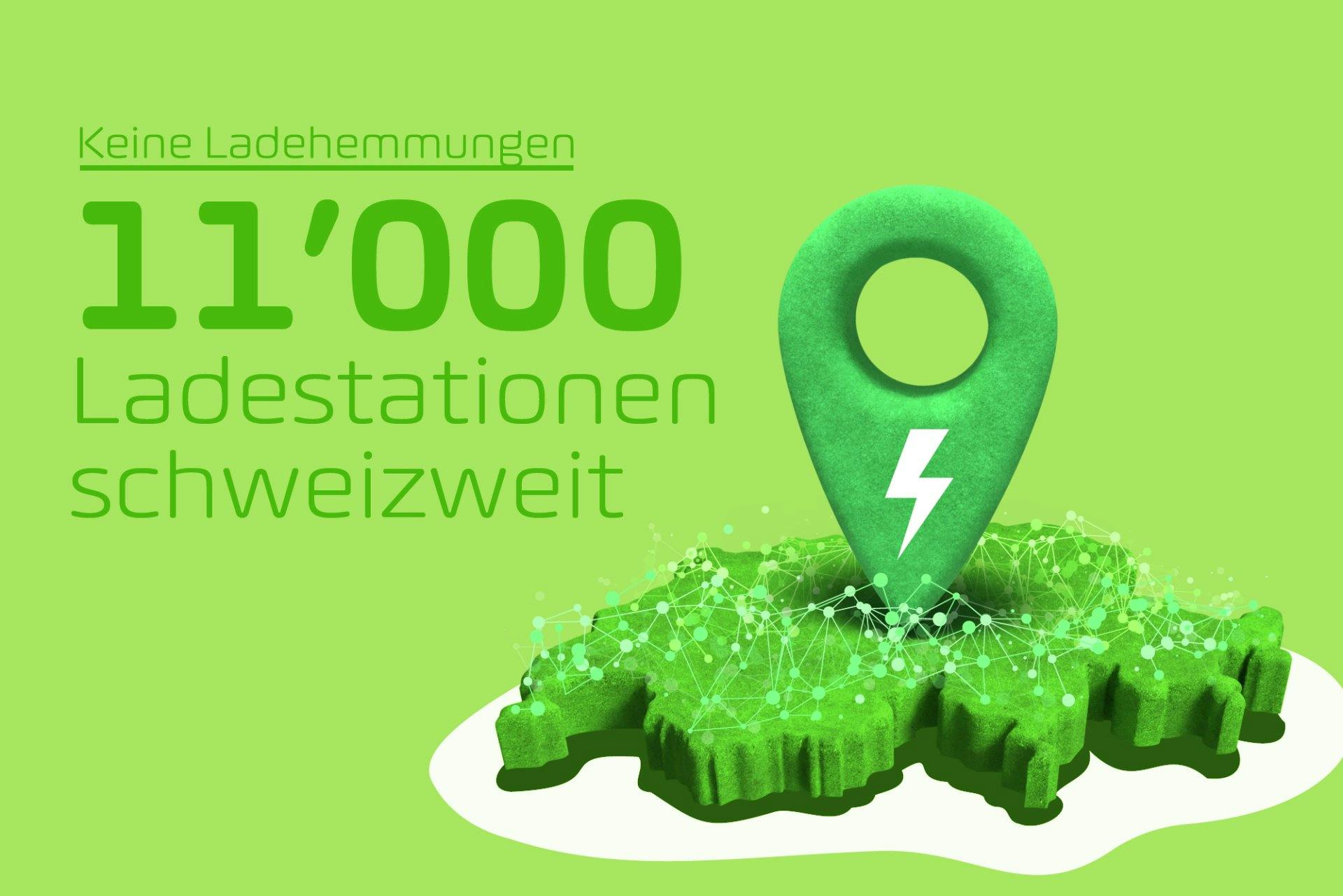 Die Schweiz hat mit über 11‘000 Ladestationen eines der dichtesten öffentlichen Ladenetze in Europa.