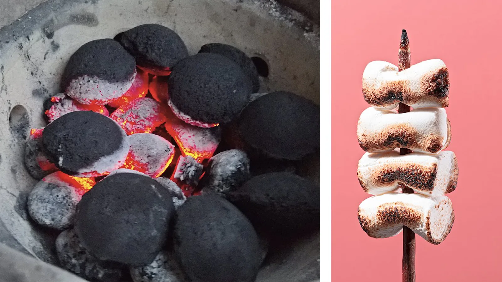 Umweltschonend und trendig: Briketts etwa aus Olivenkernen kommen ohne Holz aus;
Desserts wie Marshmallows am Spiess sind der krönende Abschluss eines Grillabends.