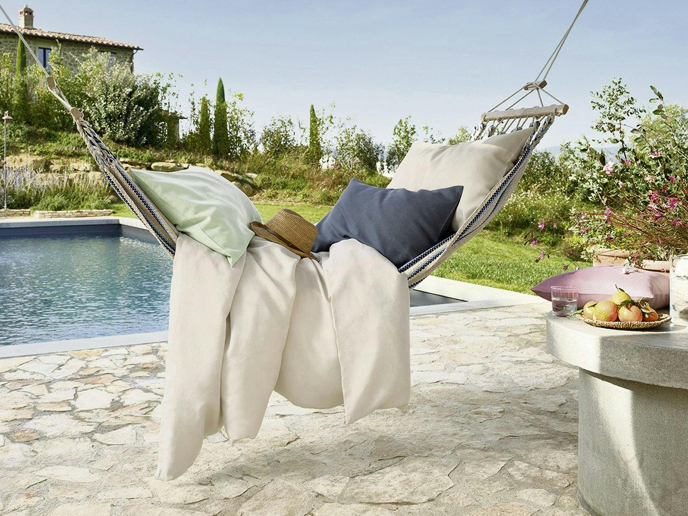 Die Leinenbettwäsche «Mira» von Schlossberg Switzerland stammt zu 100 Prozent aus Europa.