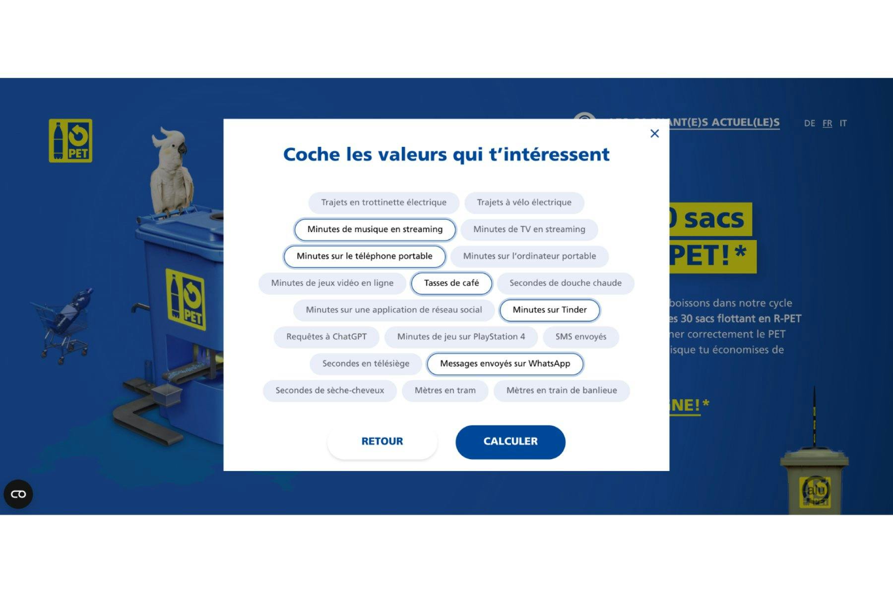 ... de cocher les valeurs qui t’intéressent...