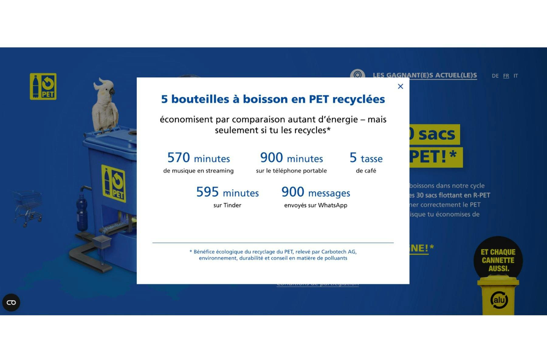 ... et tu pourras voir combien d’énergie tu as économisé en recyclant.