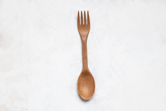 Fork-Spoon: Auf 100 % Holzbasis, wiederverwendbar, abwaschbar, Fr. –.10, bei Coop.