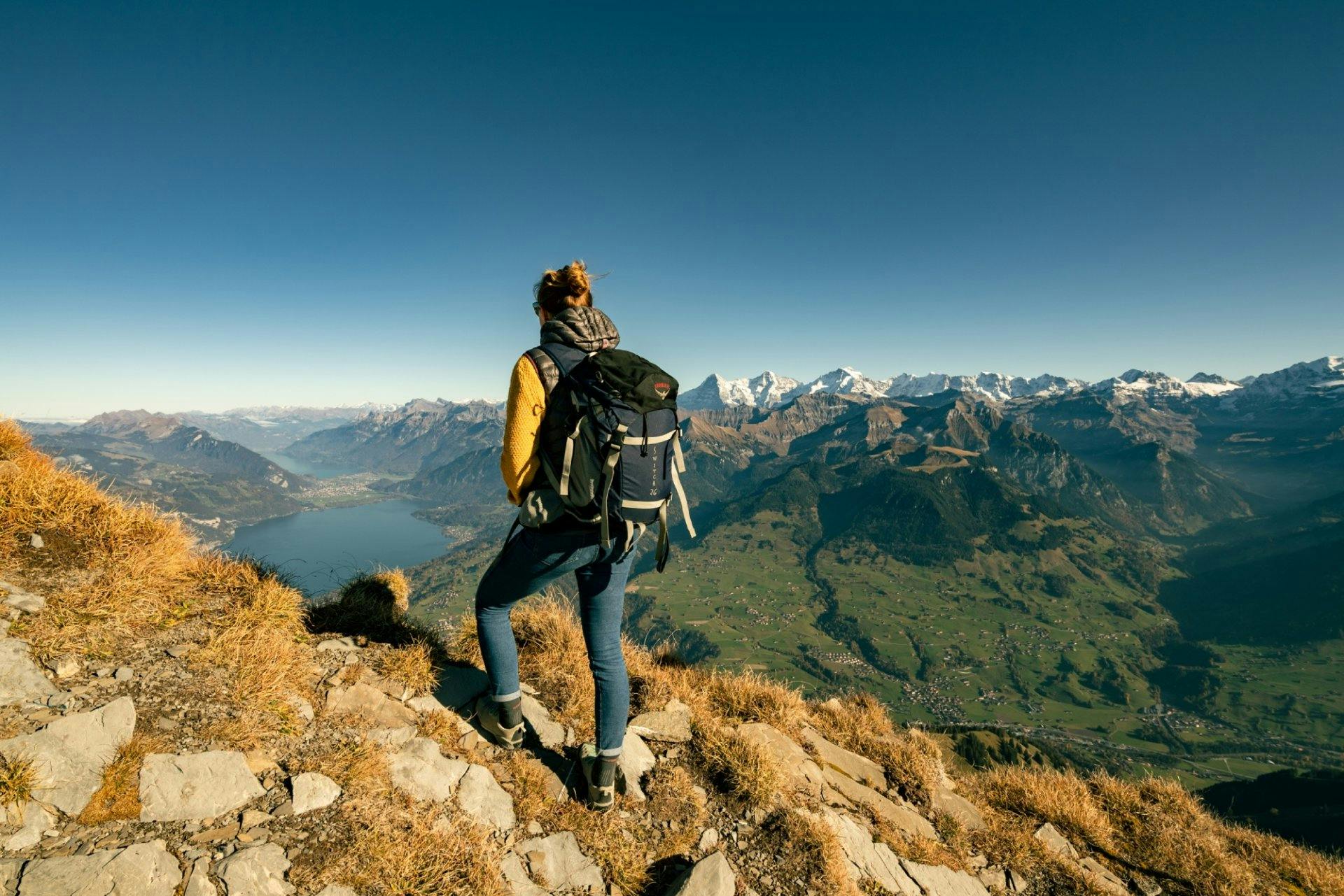 Hoch hinaus! Nach einer fünfstündigen Wanderung auf den Niesen erwartet dich eine unvergleichliche Fernsicht auf den Thunersee.