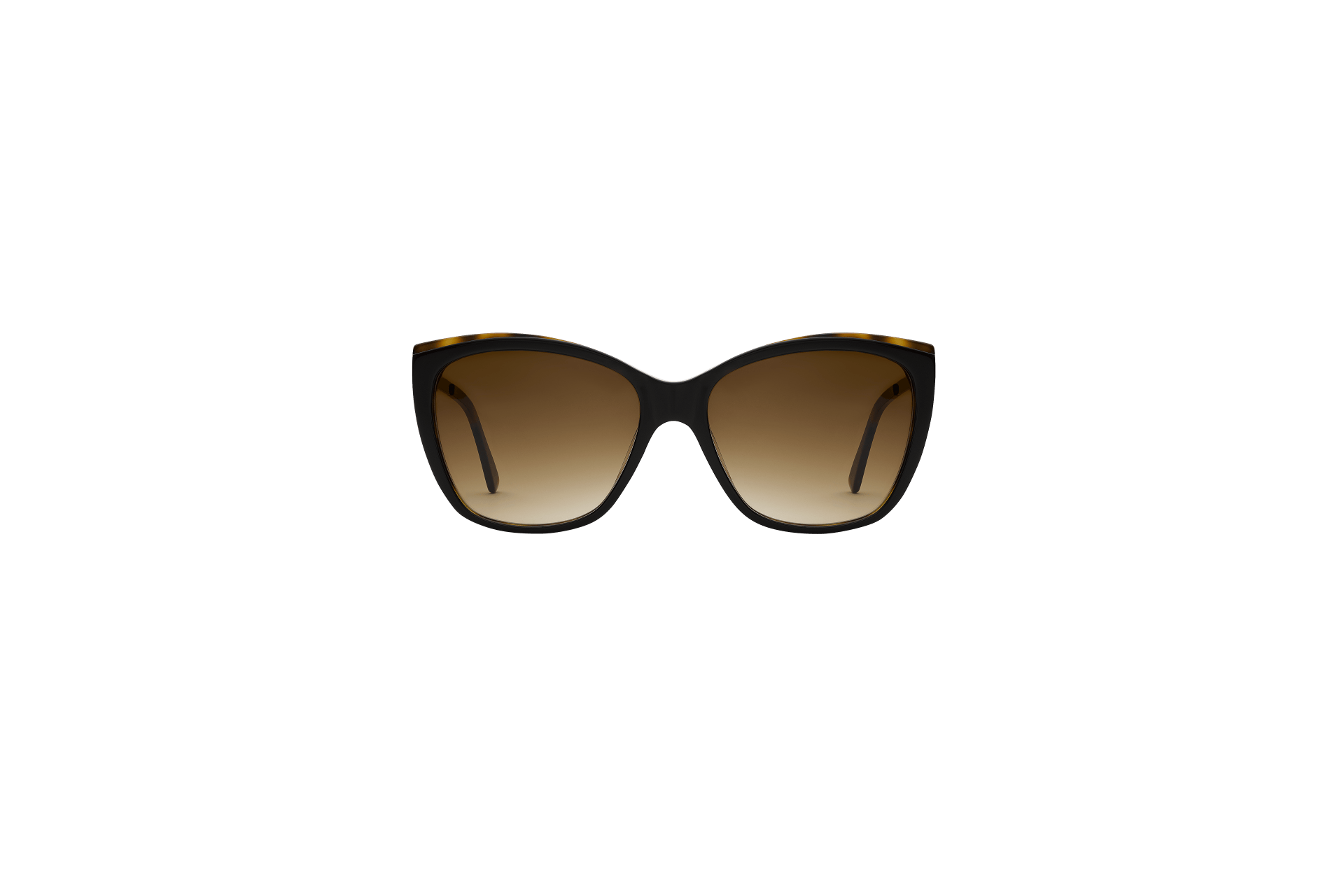 LD 015 SUN: XL-Sonnenbrille in Schwarz mit leichtem Cateye und aufregendem Havanna-Detail