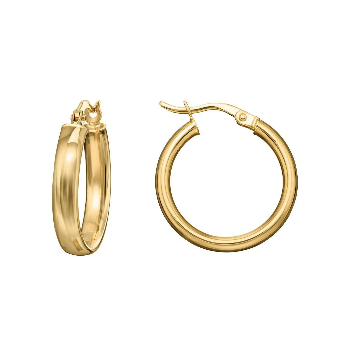 Runde Sache: Kreolen, Fr. 229.–, 18 Karat Gelbgold, bei Christ Uhren & Schmuck.