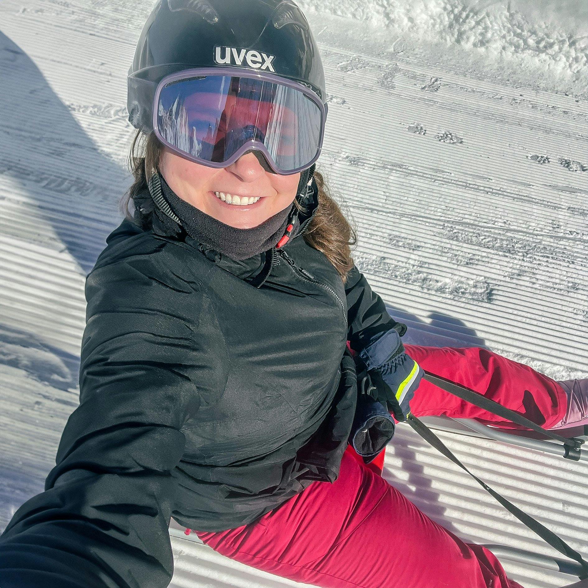 La piste de luge est parfaite, même pour une débutante comme moi.