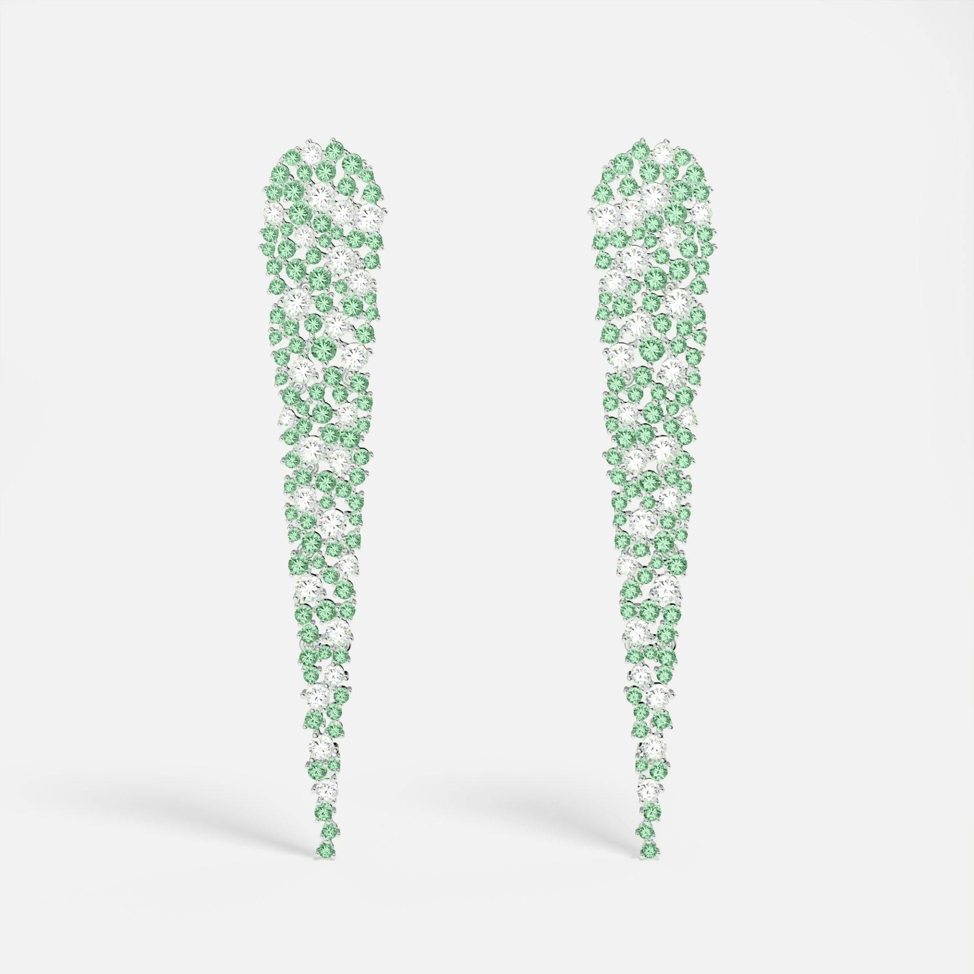 Boucles d'oreilles goutte vert pastel, argent 925 mm, 280 francs.
