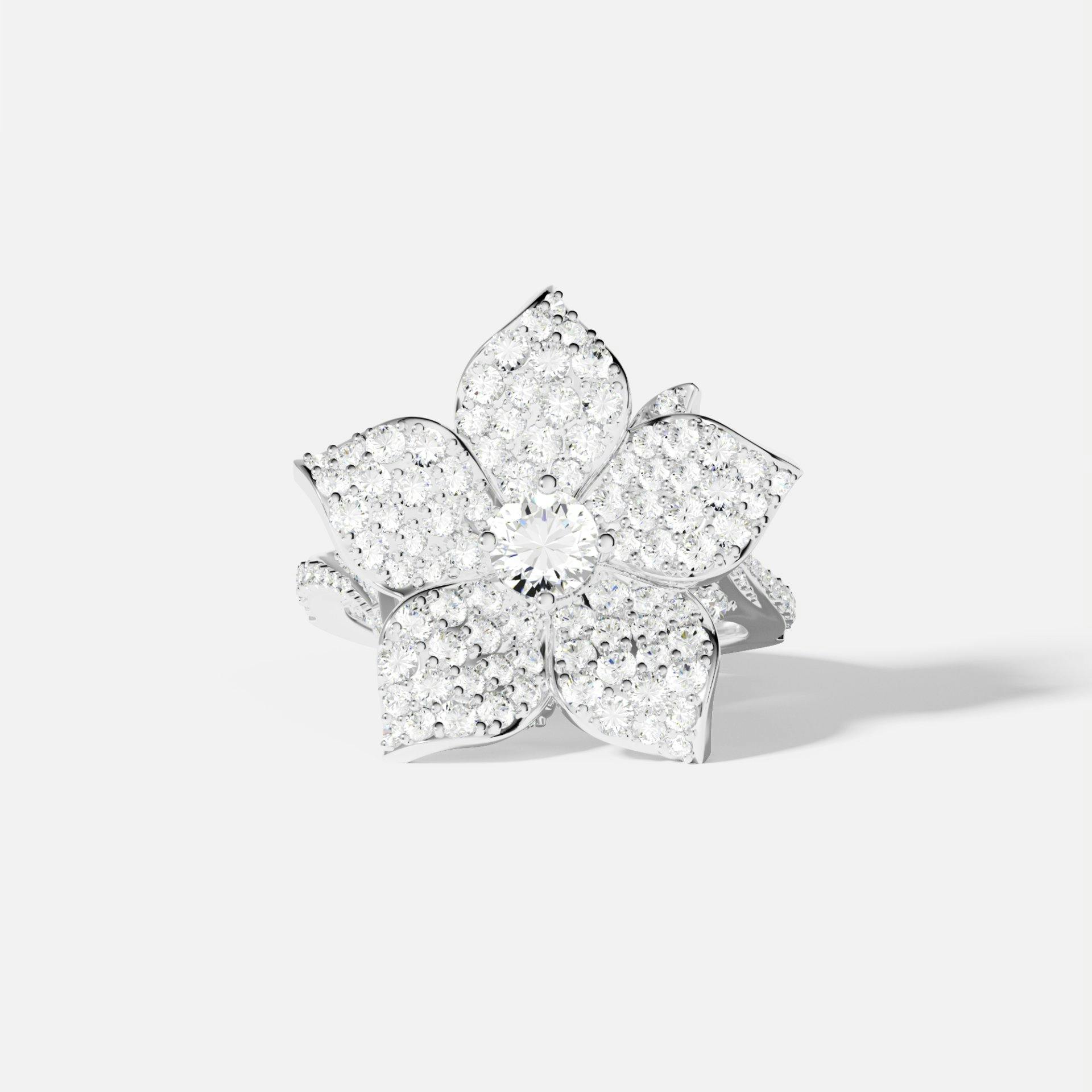 Bague fleur, argent 925 mm, 160 francs.