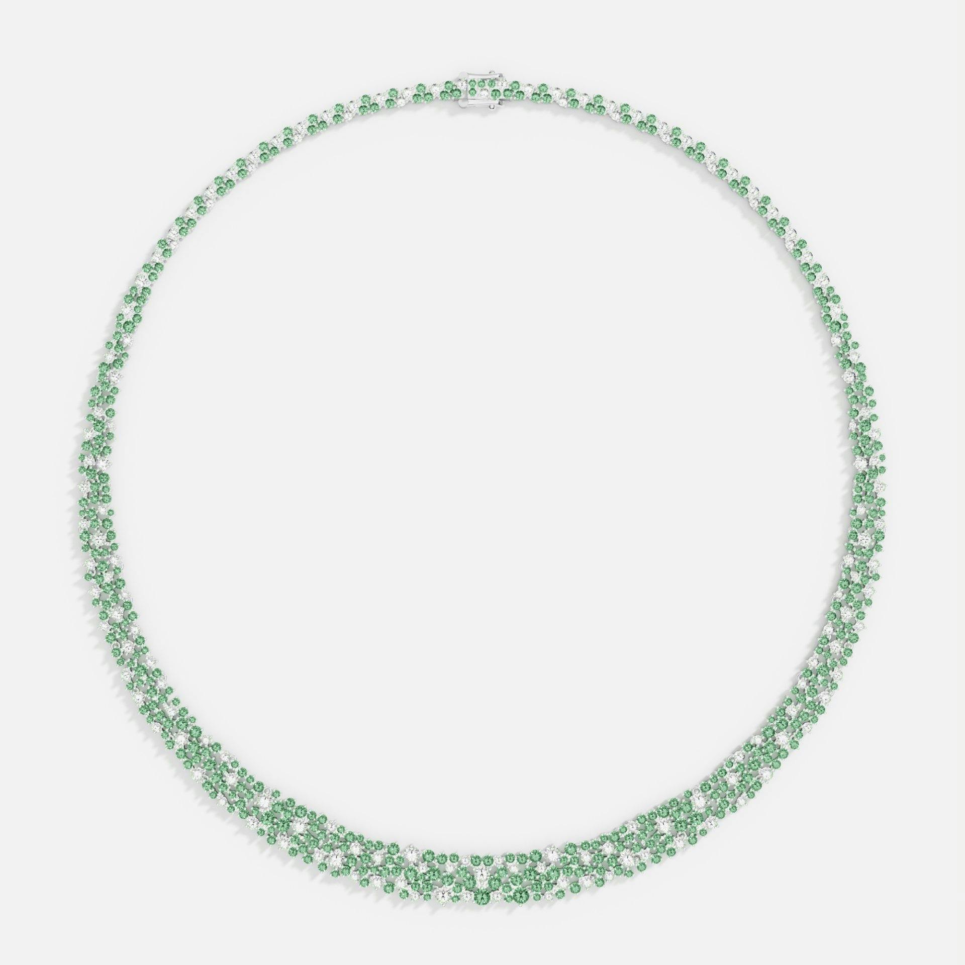 Ras-de-cou goutte vert pastel, argent 925 mm, 540 francs.