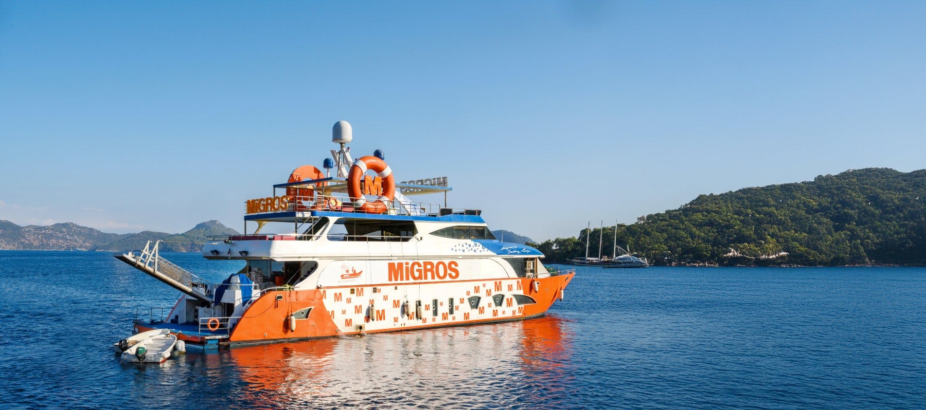 Das Migros-Schiff, das seit Jahren als schwimmende Filiale in der Südtürkei unterwegs ist, feiert heute seine Premiere auf dem Zürichsee.