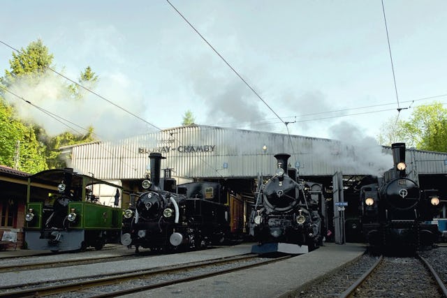 Blonay ist ein Paradies für Eisenbahn-Fans: Über 80 historische Meterspurfahrzeuge aus der ganzen Schweiz sind hier ausgestellt. Das Highlight ist eine drei Kilometer lange Panoramarundfahrt mit nostalgischen Dampflokomotiven und alten Triebwagen. Blonay ist ein Paradies für Eisenbahn-Fans: Über 80 historische Meterspurfahrzeuge aus der ganzen Schweiz sind hier ausgestellt. Das Highlight ist ein...