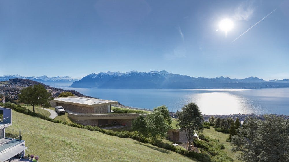 La Résidence Altolago, dans la commune de Lutry, surplombe le lac Léman.