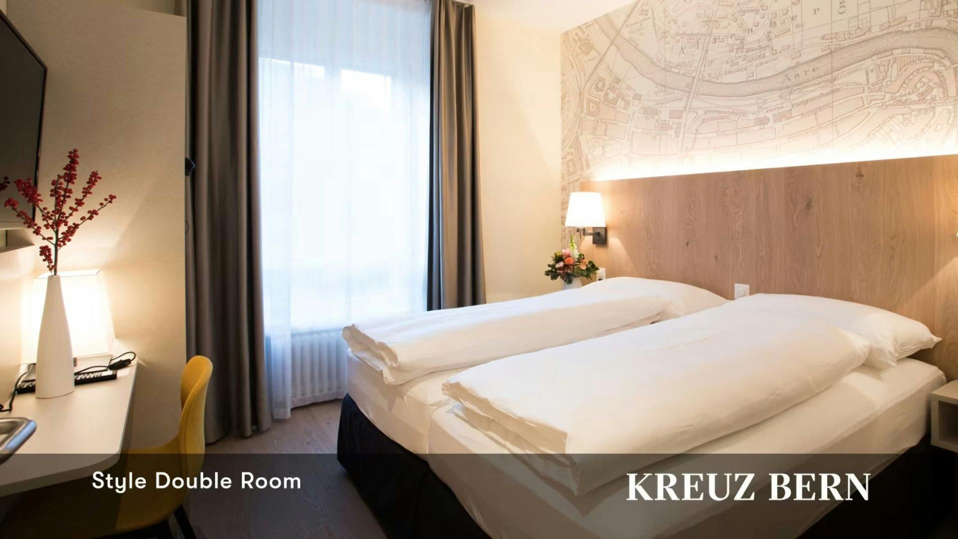Kreuz Bern Modern City Hotel. Boxspring-Bett, Dachterrasse mit Alpenblick, Altstadtlage: das Kreuz vereint urbanen Komfort mit traditionellen Berner W...