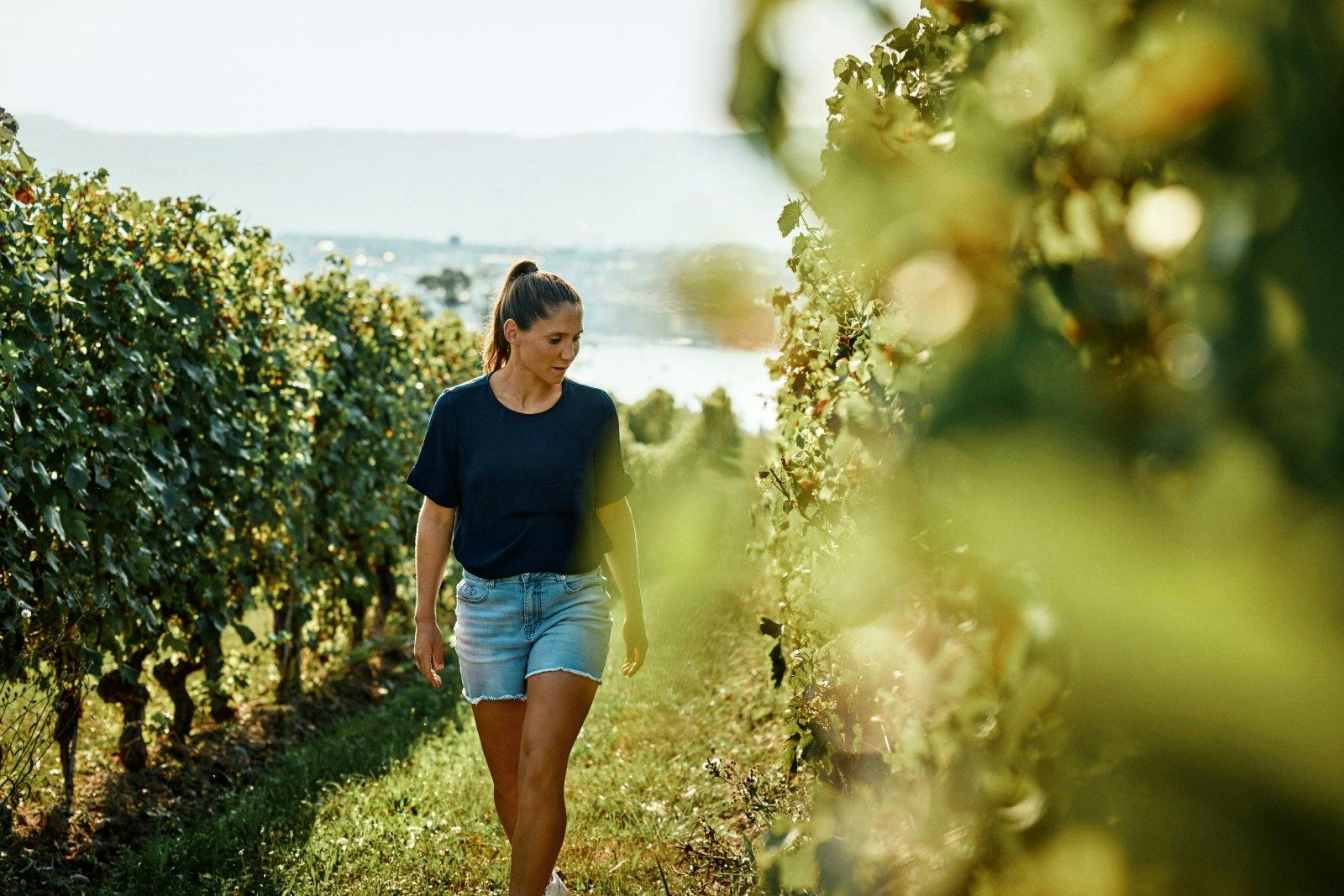 Nur wenige Minuten vom Stadtzentrum entfernt liegen die Rebhänge von Satigny, Dardagny und Bernex. Sandrine liebt die Ruhe dort – und wer möchte, kann...