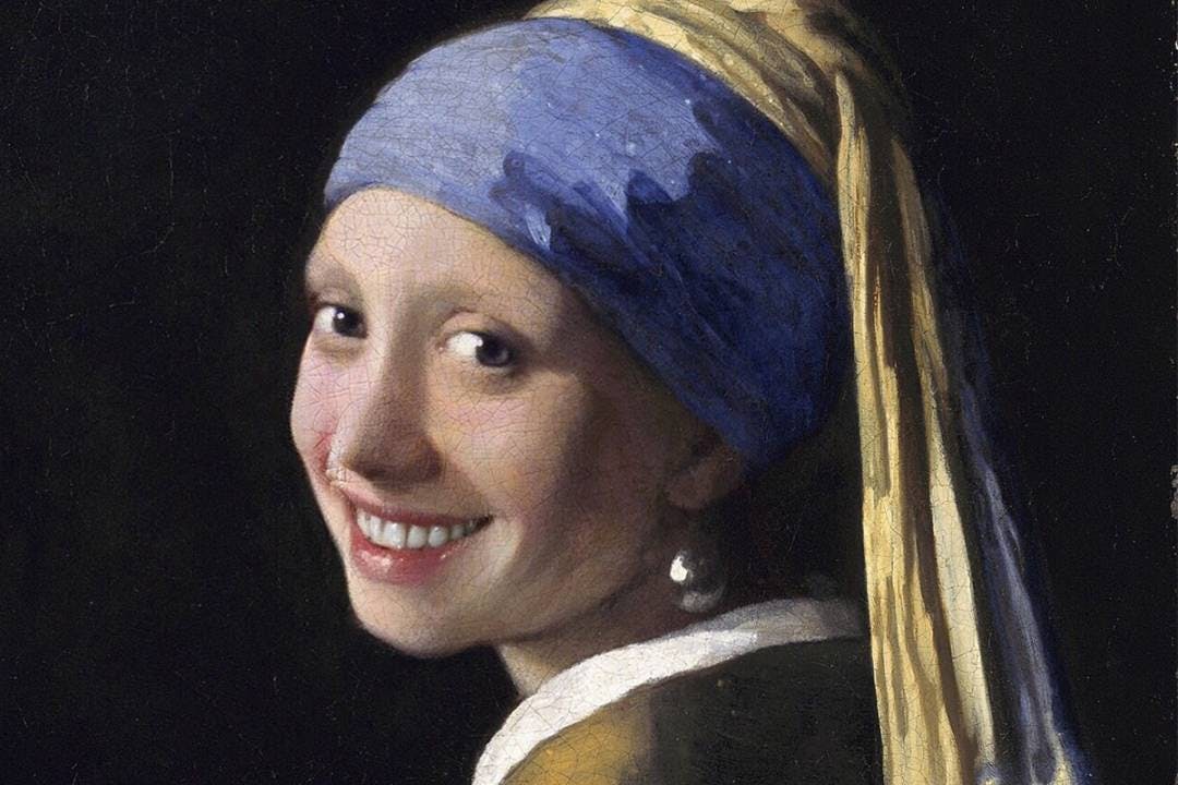 Und auch Jan Vermeers «Das Mädchen mit dem Perlenohrgehänge» zeigt zum ersten Mal ihre strahlenden Beisserchen.