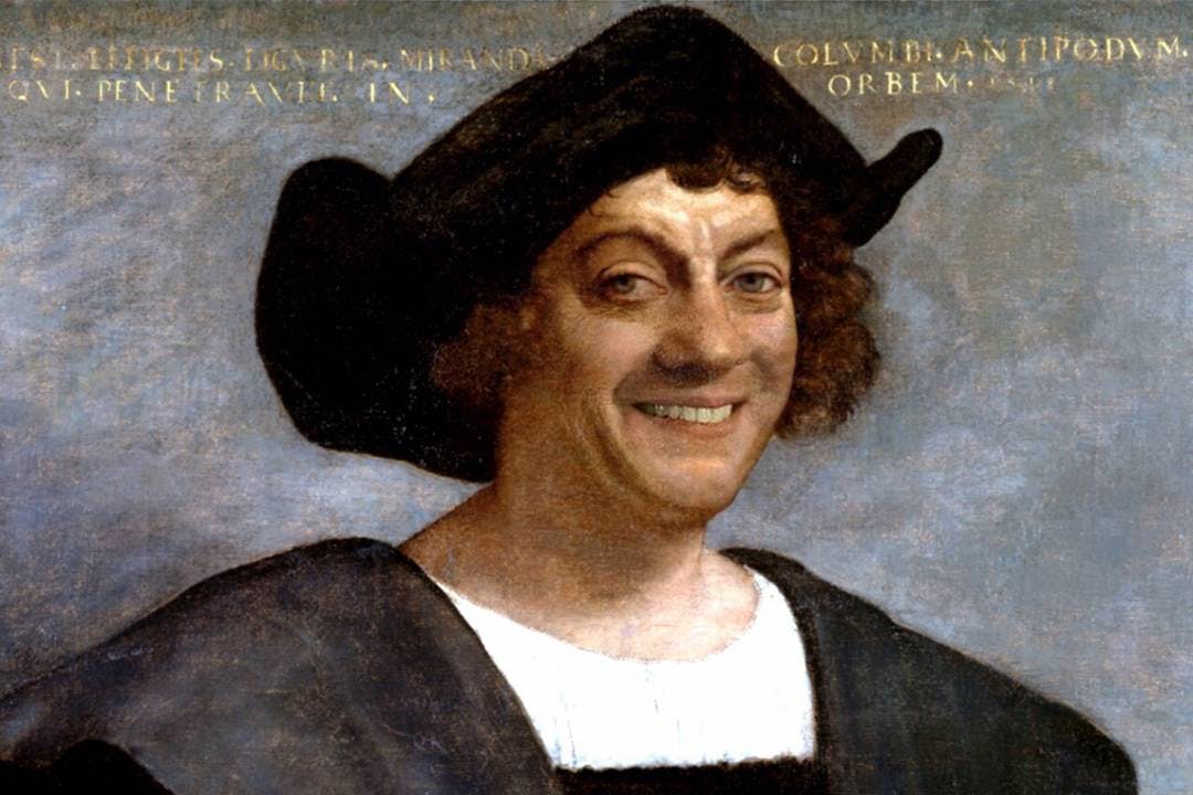 Genau wie Christoph Kolumbus, der mit weissen Zähnen und fescher Frisur Modell steht.