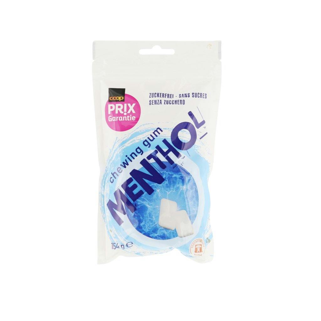 Avant un rencard: chewing-gum Coop Prix Garantie, menthol sans sucre, 2 fr. 85 / 154 g, chez Coop.
