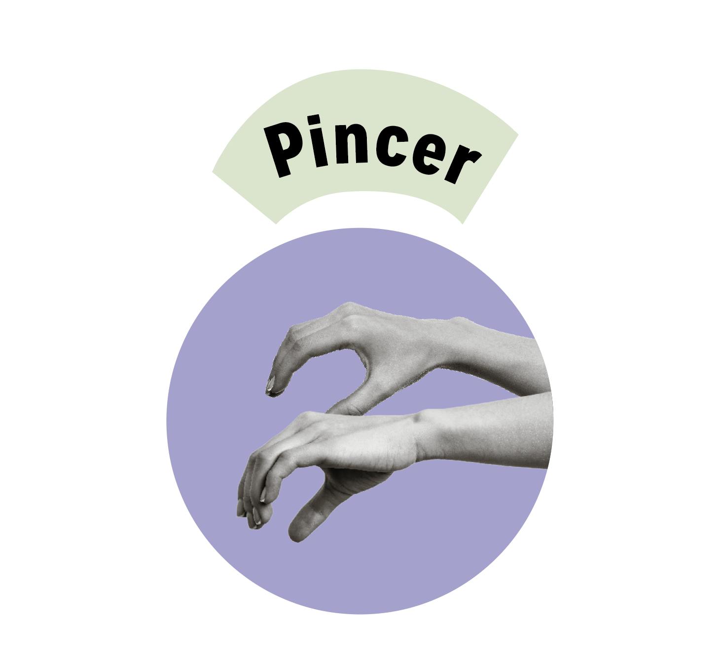 Former des pinces avec ses doigts pour travailler les zones tendues.