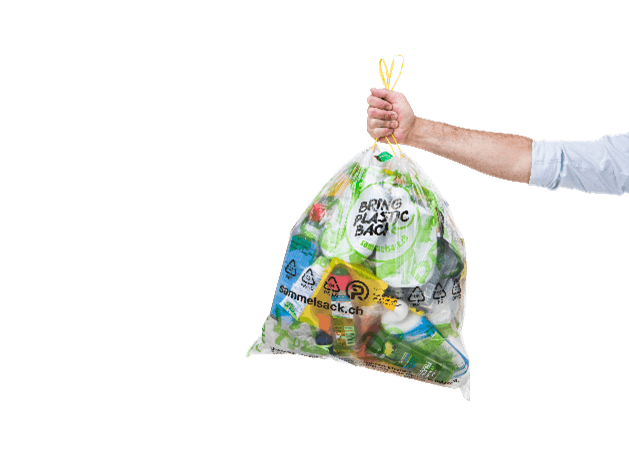 La plastica domestica ticinese viene raccolta in sacchi come questi.