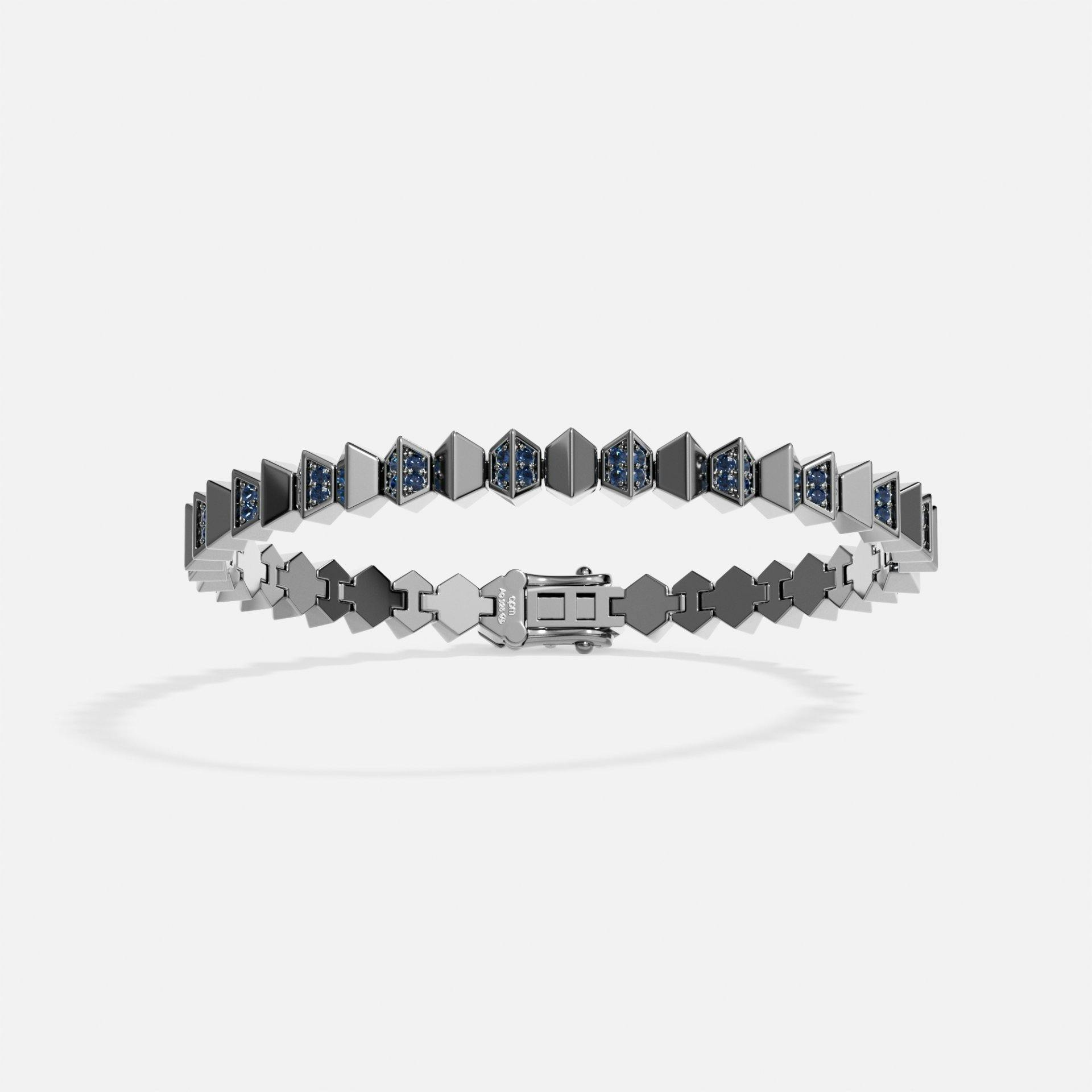 Up-and-Down-Armband, Sterlingsilber, Ruthenium, 180 Franken.