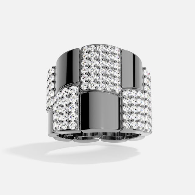 Statement-Pavé-Ring, Sterlingsilber, Ruthenium, 160 Franken. Statement-Pavé-Ring, Sterlingsilber, Ruthenium, 160 Franken.