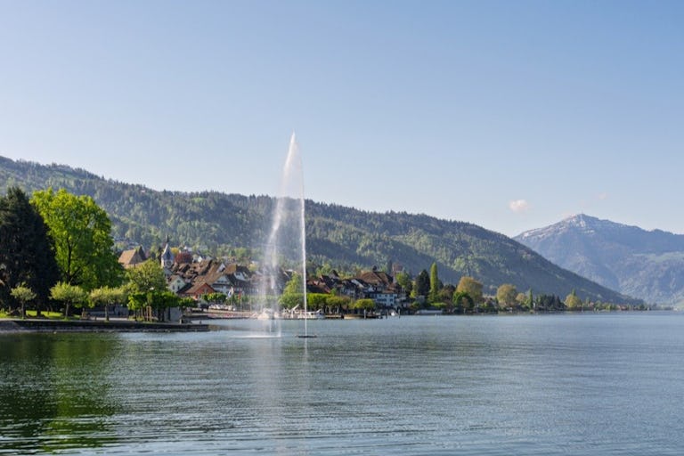 Mit der Zug Card (gültig während den Sommermonaten) steigt man ganz entspannt in den ÖV ein und geniesst das Panorama auf den Zugersee.