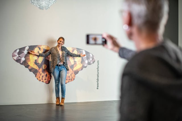 Im World Nature Forum wird Wissensvermittlung zum Erlebnis, auch mit Fotosujets zum Mitmachen.