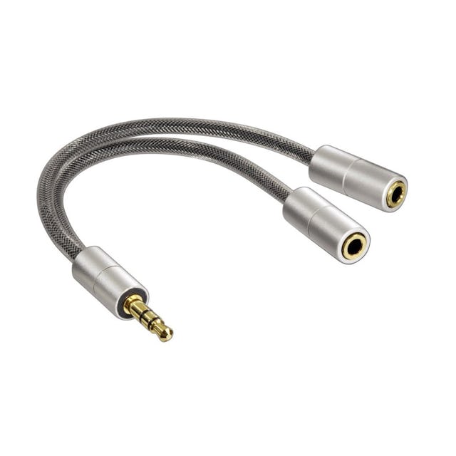 Zu zweit hören: Audio-Splitter Hama Kompaktadapter Alu Line, 15 Franken, bei microspot.ch.