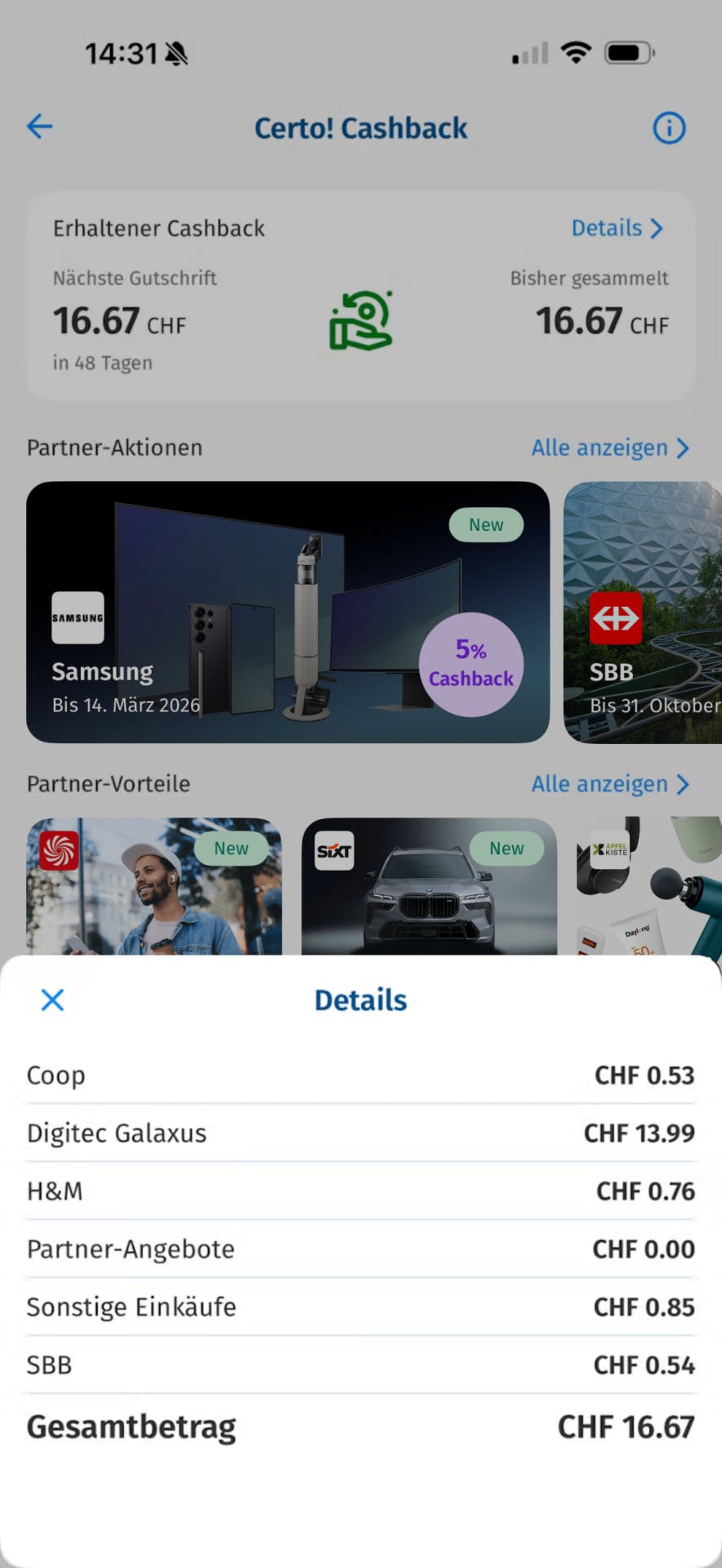 Der grösste Teil kommt von Digitec Galaxus.