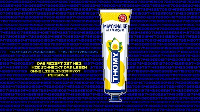 Auf sämtlichen Screens erschien eine Nachricht von «Person X»: «Das Rezept ist weg. Wie schmeckt das Leben ohne Lieblingsmayo?»