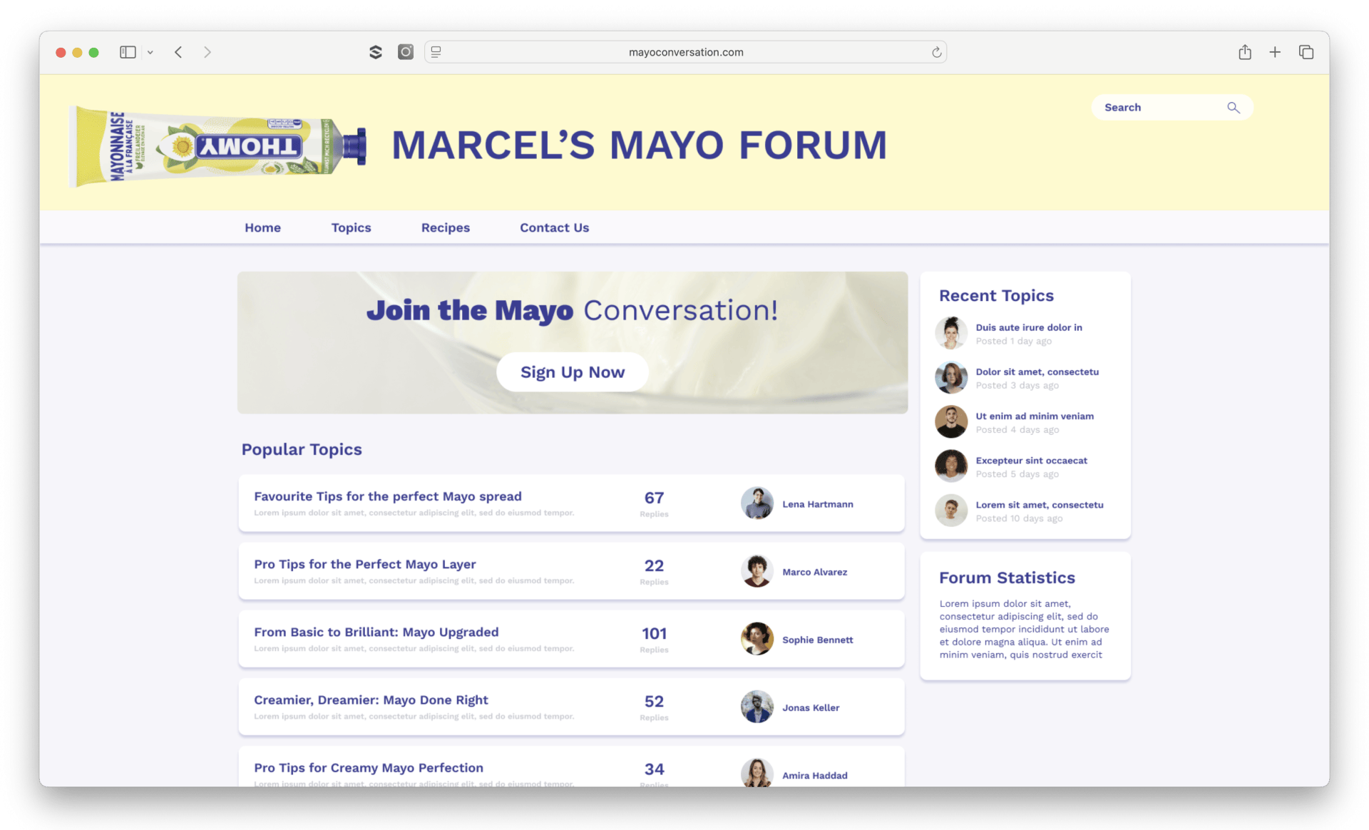 Zudem betreibt der Winterthurer ein nischiges Fan-Forum, in dem sich Mitglieder angeregt über THOMY-Mayonnaise austauschen.