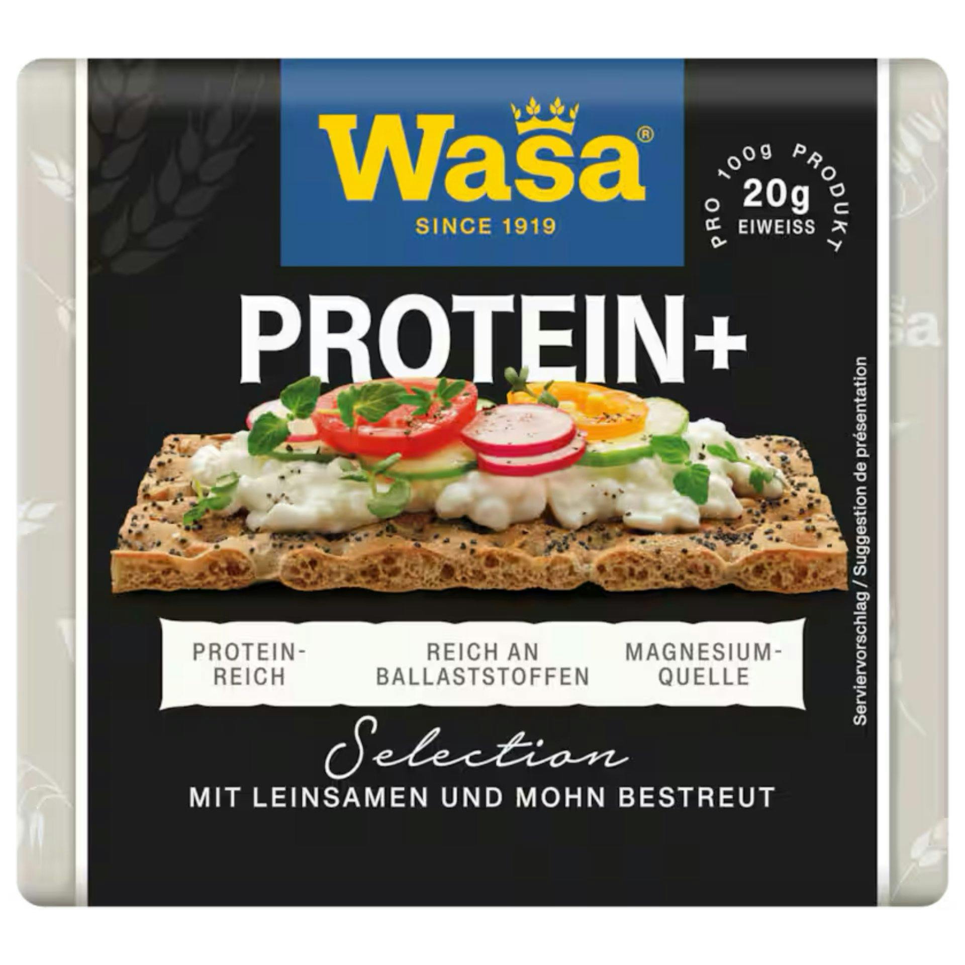 Wasa Protein+ ist schweizweit im Detailhandel    erhältlich. Die unverbindliche Preisempfehlung liegt bei 2,95 Franken pro 200-Gramm-Packung.